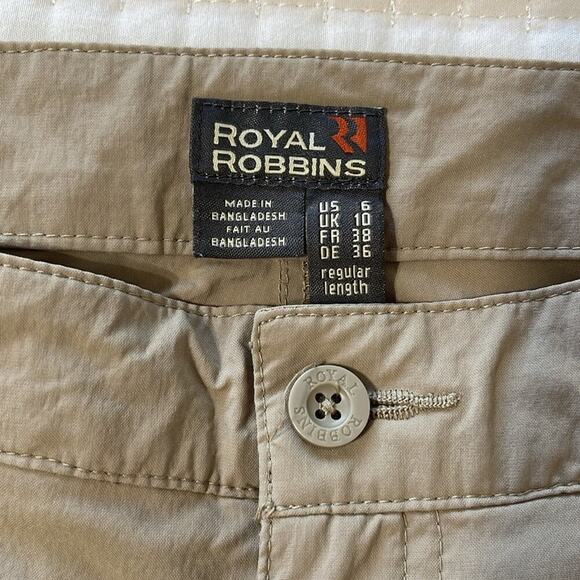 Royal Robbins Khaki Hiker Active Pants Size 6 - Picture 2 of 5